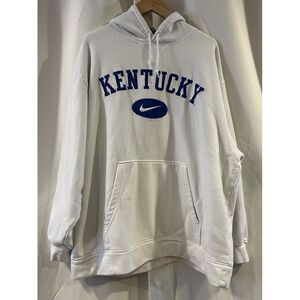 Nike University Kentucky Hoodie Sweater Center‎ Swoosh White Mens XL